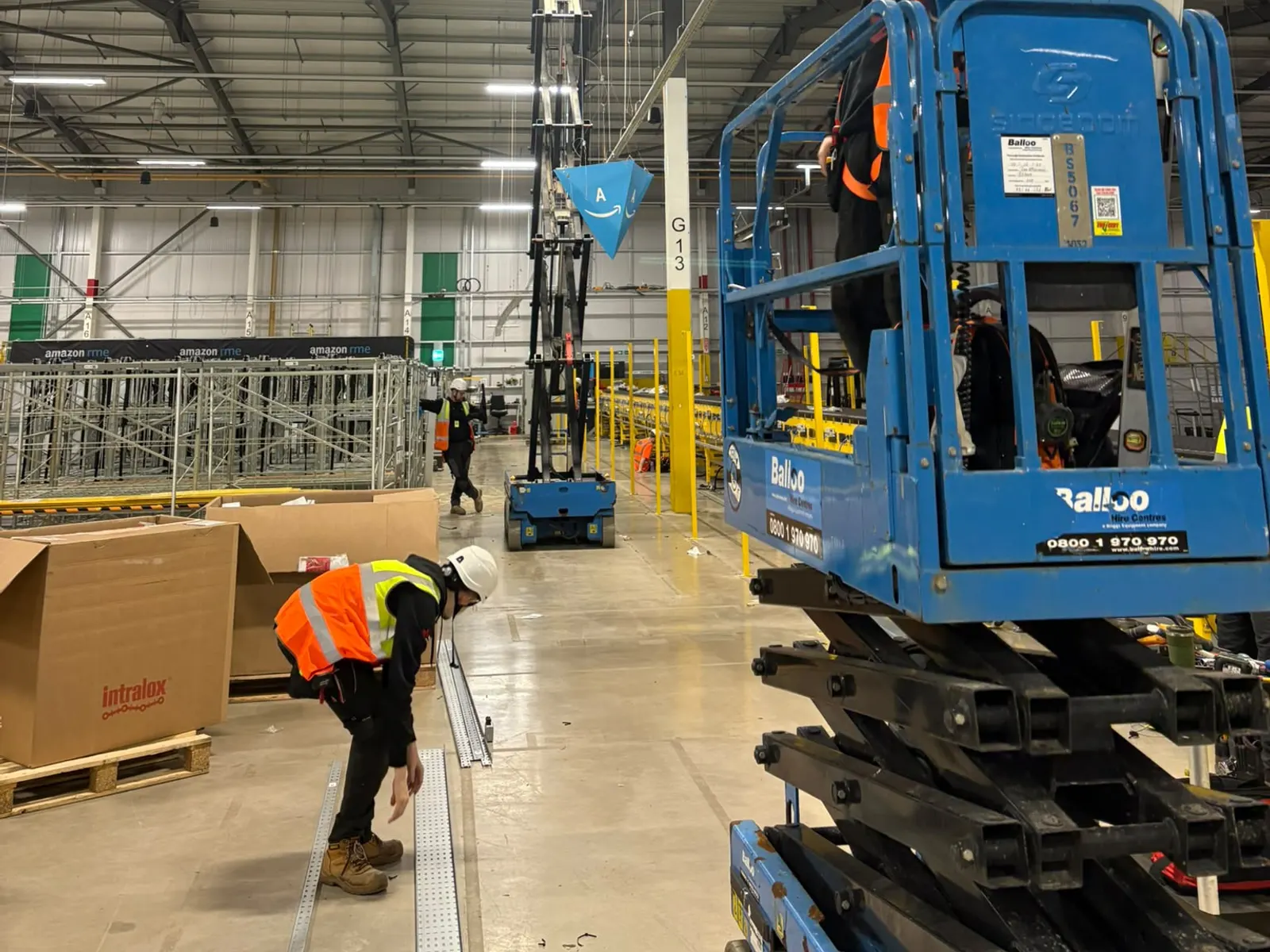 Warehouse lighting installation